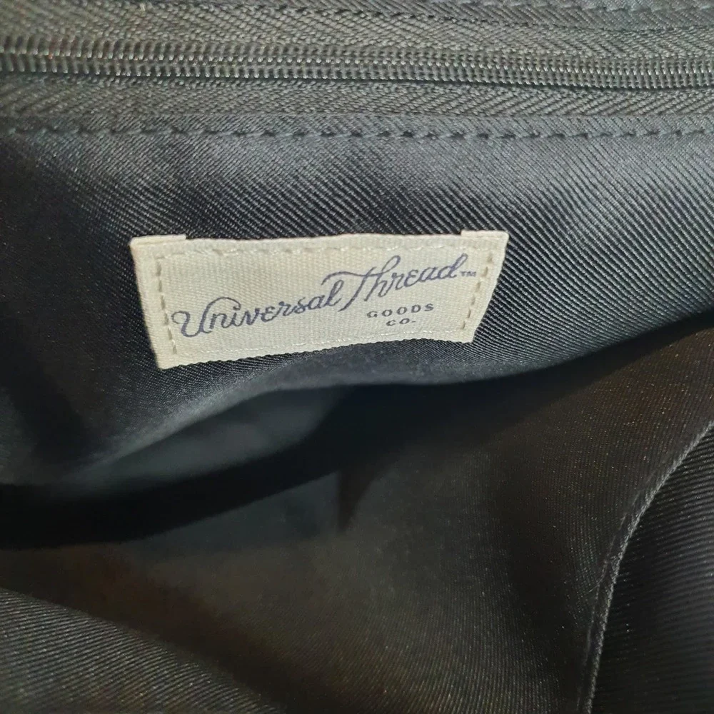 Universal Thread Black Woven Mini‎ Backpack Faux Leather Straps